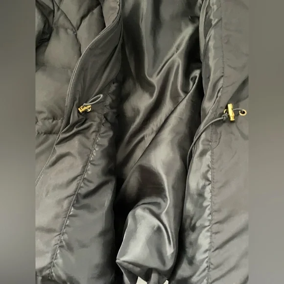 GUESS Women's Zipped Pockets Down Faux-Fur-Trim Hooded Parka, Black, Size L - Picture 8 of 11